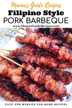 Filipino Pork Barbecue Recipe, Filipino Pork Bbq, Barbeque Pork, Pork Barbecue, Barbecue Recipe, Bbq Pork Recipes, Barbeque Recipes