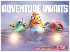 an advertisement for the disney pixars movie, featuring planes with faces on them