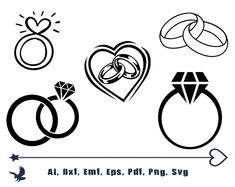 an image of wedding rings and hearts