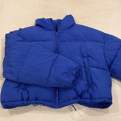 H & M Puffer Coat! Super Pretty Blue, Never Worn, Amazing Condition!! Trendy Blue Puffer Jacket For Fall, H&m Casual Winter Outerwear, Casual Winter Outerwear By H&m, Casual H&m Winter Outerwear, H&m Winter Outerwear, Trendy H&m Winter Outerwear, Trendy Blue Fall Puffer Jacket, Cheap Blue Puffer Jacket For Cold Weather, Sporty Blue Winter Puffer Jacket