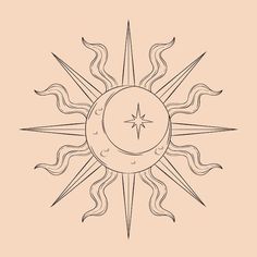 TATTOO-ART 2 Days To Go, Sun Drawing Cute, How To Draw The Sun, Sun Moon And Stars Drawing, How To Draw Sun, Sun And Moon Art Aesthetic, Celestial Drawing Ideas, How To Draw A Sun, How To Draw The Moon