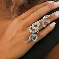 47248189030688|47248189063456 Cocktail Ring Designs, Pave Setting Ring, Charm Ring, Nail Ring, Wedding Party Jewelry, Ring Shapes, Perfect Palette, Finger Rings, Best Gifts For Men