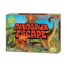 the dinosaur escape game is in its box