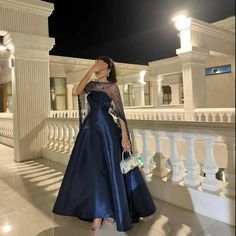 Ankle Length Evening Dress, Navy Blue Gown, Beaded Party Dress, Dress With Shawl, Nice Outfits, Gowns Wedding, Satin Prom Dress, Fantasy Dress