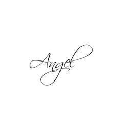 the word angel written in cursive handwriting