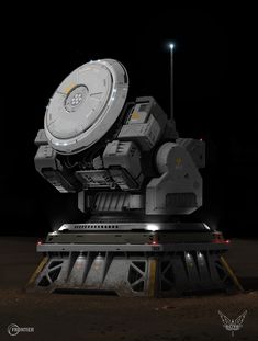 a large object sitting on top of a metal platform