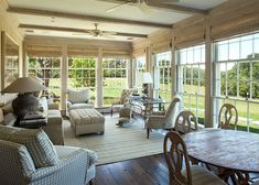 a living room filled with furniture and lots of windows