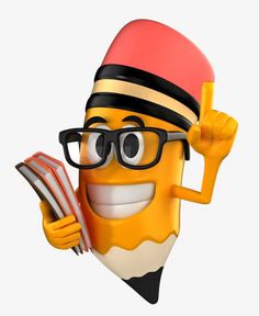 a cartoon character with glasses and a hat giving the thumbs up