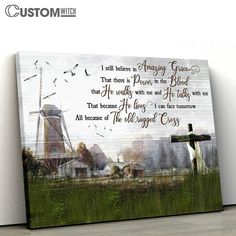 I Still Believe In Amazing Grace Canvas Wall Decor - Bible Verse Wall Art - Christian Home Decor Farmhouse Pictures Wall Decor, Wall Art Modern Farmhouse, Cross Painting, Pictures Wall Decor, Quotes Canvas, Farmhouse Pictures, Barn Wall Art, Barn Pictures, Christian Canvas