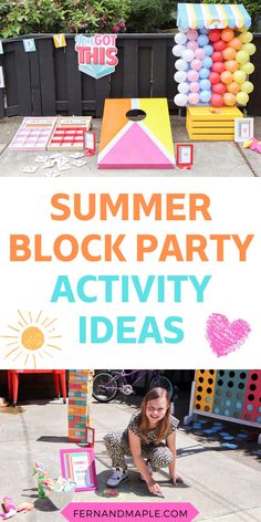 Diy Picnic Decorations Ideas, Block Party Birthday Party Ideas, Block Party Ideas Games, Block Party Entertainment Ideas, Village Party Ideas, Block Party Theme Ideas, Backyard Birthday Party Activities, Summer Festival Ideas, Neighborhood Community Building