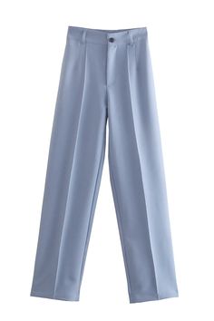 Goodnight Macaroon 'Shirley' High Waist Straight Trouser (12 Colors) High Waist Straight Measurements: XS - Waist 64cm, Length 109cm S - Waist 68cm, Length 110cm M - Waist 72cm, Length 111cm L - Waist 78cm, Length 112.5cm Machine cold and gentle cycle or hand wash cold Lay flat to dry Do not tumble dry Do not iron If you are unsure or need assistance selecting the proper size or color, please contact our Customer Services team and they'll be more than happy to help. Chic Blue Solid Color Pants, Chic Solid Blue Pants, Chic High Waist Light Blue Wide Leg Pants, Blue Non-stretch Wide Leg Pants For Work, Elegant Light Blue Pants For Spring, Fitted Blue Wide Leg Pants For Office, Spring Light Blue Wide Leg Workwear Pants, Light Blue Wide Leg Pants For Spring Workwear, Chic Fitted Light Blue Pants