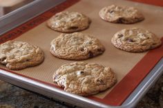 chocolate chip cookies on a baking sheet ready to be baked