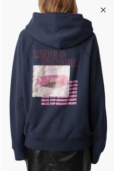 Zadig And Voltaire Hoodie, Future Clothes, School Clothes, Cold Weather Outfits, Zadig And Voltaire, Print Hoodie, Photo Print, Graphic Hoodie