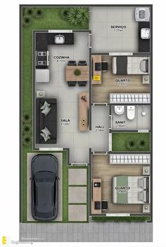 the floor plan for a two bedroom apartment with an attached garage and living room area