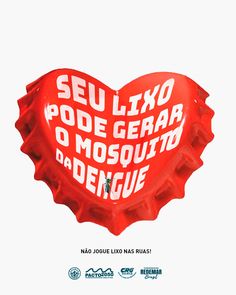 a red bottle cap with the words seu lixo pode gear o mosquitoade written on it