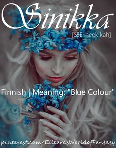 a woman with long blonde hair and blue flowers on her head is featured in the cover of pinkka magazine