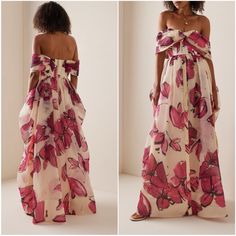 Aje Gown Tulip Skirt, Corset Bodice, Pink Maxi Dress, Fall Floral, Shoulder Sleeve, Evening Wear, Off The Shoulder, Bodice, Off Shoulder