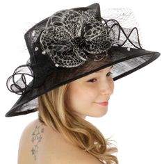 Animal Print Flower Sinamay Hat Black Gorgeous Animal Print Flower With A Few Jewels In The Center Of The Flower Weight 3.1 Oz. Size 5 Inch (Brim) X 4.5 Inch (Crown) Material 100% Sinamay Fitted Black Hat For Spring, Black Brimmed Sun Hat For Spring, Fitted Black Spring Hat, Black Cloche Hat With Curved Brim For Spring, Black Curved Brim Hats For Spring, Black Short Brim Cloche Hat For Spring, Black Wide Brim Hats For Spring, Black Cloche Hat With Short Brim For Spring, Black Brimmed Cloche Hat For Spring