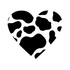 a black and white heart shaped animal print