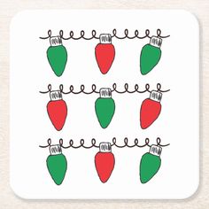 christmas lights are hanging on the clothes line beverage coasters