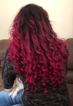 Arctic Fox Virgin Pink, Curly Pink Hair, Pink Hair Highlights, Dipped Hair, Ombre Curly Hair