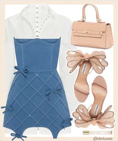 Bow Dress Paris, Luxury Summer Denim Mini Dress, La Outfits, Business Casual Dresses, Stylish Work Outfits, Classy Casual Outfits, Fashion Tv, Cute Everyday Outfits, Really Cute Outfits