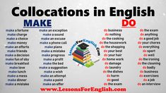 the words collocations in english make do