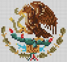 a cross stitch pattern with the coat of arms