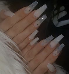 Milky Nails, Glamour Nails, Simple Acrylic Nails, Bling Acrylic Nails