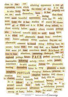 the word face is made up of words that appear to be written in different languages