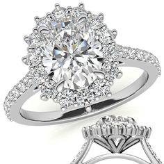 a white gold engagement ring with diamond accents