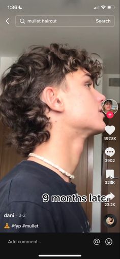 Mens Curly Hairstyles Mullet, Mullet With Perm Men, Mullets Wavy Hair Men, Hot Mullet Guy Curly Hair, Curly Hair Mullets On Men, Mullet Hairstyle Men Wavy Hair, Mullet For Wavy Hair Men, Mullet Fade Haircut Curly