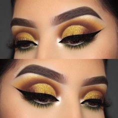 Pikachu Makeup, Makeup For Fall, Eye Shadow Looks, Fall Eyeshadow, Sunset Makeup, Yellow Makeup, Fall Makeup Looks, Bold Makeup