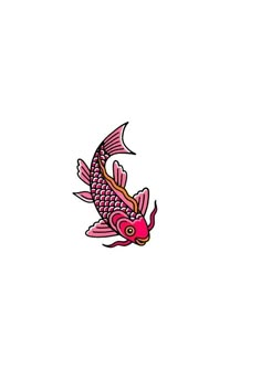 a drawing of a koi fish on a white background