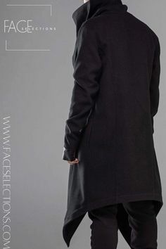 Face Selections Exclusive! Mob through the city in the Long Sleeve Cloak Coat Turtleneck! All black covered button closure, a unique jacket with punk rock type of style words can not explain. This cloak makes a great companion for those cold days in the municipality, with its soft well-made polyester fabric that forms an irregular face warmer. Hop out the automobile in style. ✅ PayPal lets you pay for your favorite things at millions of online stores like ours in the U.S. and across 203 global m Style Words, Hoodie Outfit Men, Sci Fi Clothing, Cloak Coat, Unique Jackets, Raging Bull, Men Stylish Dress, Guys Clothing Styles, Futuristic Fashion