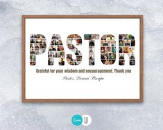 the word pastor written in multiple photos on a white background