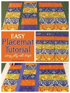 an easy placemat is shown with the instructions to make it