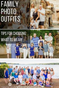 family photos with the words tips for choosing what to wear and how to use them