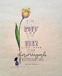 a drawing of a tulip with a quote from the book, in kompf und herz