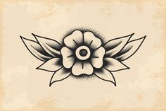 a black and white drawing of a flower