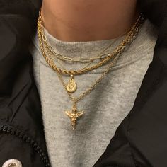 Roped Up Necklace Luxury Rope Chain Necklace As Gift, Gold Jewellery Stack, Evry Jewels Necklaces, Men Accessories Aesthetic, Evry Jewels, Streetwear Jewelry, Jewelry Stacking, Stacked Necklaces, Jewelry Accessories Ideas