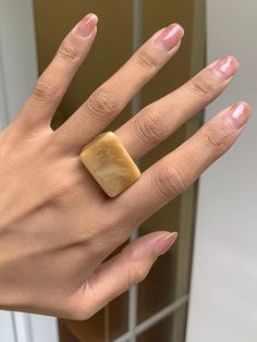 Trendy Yellow Ring As Gift, White Adjustable Rectangular Ring, Adjustable White Rectangular Ring, Adjustable Rectangular White Ring, Handmade Rectangular Rings, Geometric Solids, Rings Accessories, Crewneck Sweatshirt Women, Transparent Resin