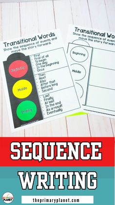 Teaching Sequence of Events: sequencing activities and mini-lesson. Transitional Words, Sequencing Stories, Sequencing Words, Sequence Writing, Writing Mini Lessons, Lesson Activities, Procedural Writing, Sequencing Cards