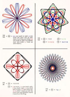 four different types of lines and shapes are shown in this drawing, each with an individual's own image