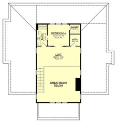 the first floor plan for a two story house