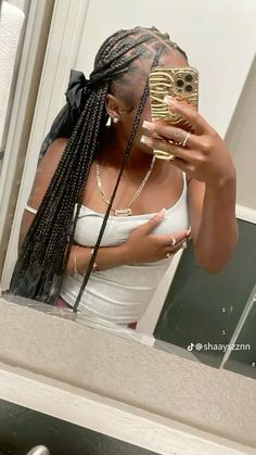 Braids Easy Black Women, Cheer Hairstyles Braids, Cornrows With Box Braids In The Back, 4c Braid Out Hairstyles, Curly Track Hairstyles, Birthday Hair Braids, Braids With Bows Black Women, Bow Hairstyle Black Women Braids, Knotless Hairstyles For Black Women