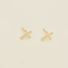 Dainty Cross Stud Earring Details 14K gold-filled or .925 sterling silver contains 100x more solid gold than plated waterproof and tarnish proof includes polishing pad and box for gift giving 14k Gold Filled Earrings As Gift, Tarnish Resistant 14k Gold Filled Earrings For Gift, Tarnish Resistant 14k Gold Filled Earrings As A Gift, Tarnish Resistant 14k Gold-filled Earrings For Gift, Cadmium-free 14k Gold Earrings As Gift, Matte Gold Hypoallergenic Jewelry For Gift, Matte Gold Tarnish-resistant Earrings For Gift, Hypoallergenic Matte Gold Jewelry, Matte Gold Plated Earrings As A Gift