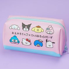 Store your pens and markers in this large-capacity pen case featuring a cute illustration of Sanrio Characters! This design comes from the collaboration of Sanrio and Oekaki-San Series. Made from synthetic leather Kawaii Rectangular Travel Pencil Case, Kawaii Rectangular Pencil Case For Travel, Pink Pencil Case For Storage, Kawaii Bag With Pen Holders For Daily Use, Pink Cases With Pen Holders For Daily Use, Kawaii Stationery With Pen Holders For Everyday Use, Kawaii Portable Stationery For Daily Use, Pink Pencil Case With Pen Slots, Pink Rectangular Case With Pen Holders