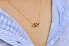 "Wearing an evil eye necklace is a protective amulet, traditionally believed to ward off the \"evil eye\" which brings bad luck and curses. Every blue evil eye necklace is designed with a different animal representation, and all of them come equipped with the same power however these recently popular Blue Topaz necklace have been known in many cultures to provide good luck and protection against things like bad fame or curses. Evil eye necklaces are said to have protective powers. And This stunn Blue Necklaces With Diamond Eyes As Gift, Blue Necklace With Diamond Eyes As Gift, Evil Eye Jewelry Gift, Animal Representation, Blue Evil Eye Necklace, Dainty Necklace Gold, Protective Amulet, K Ring, Blue Topaz Necklace