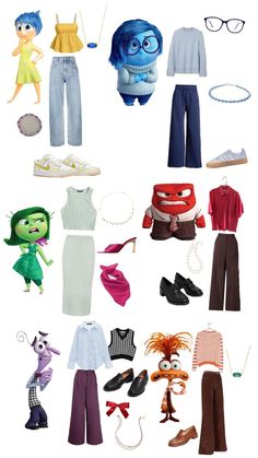 an assortment of clothing and accessories from inside out